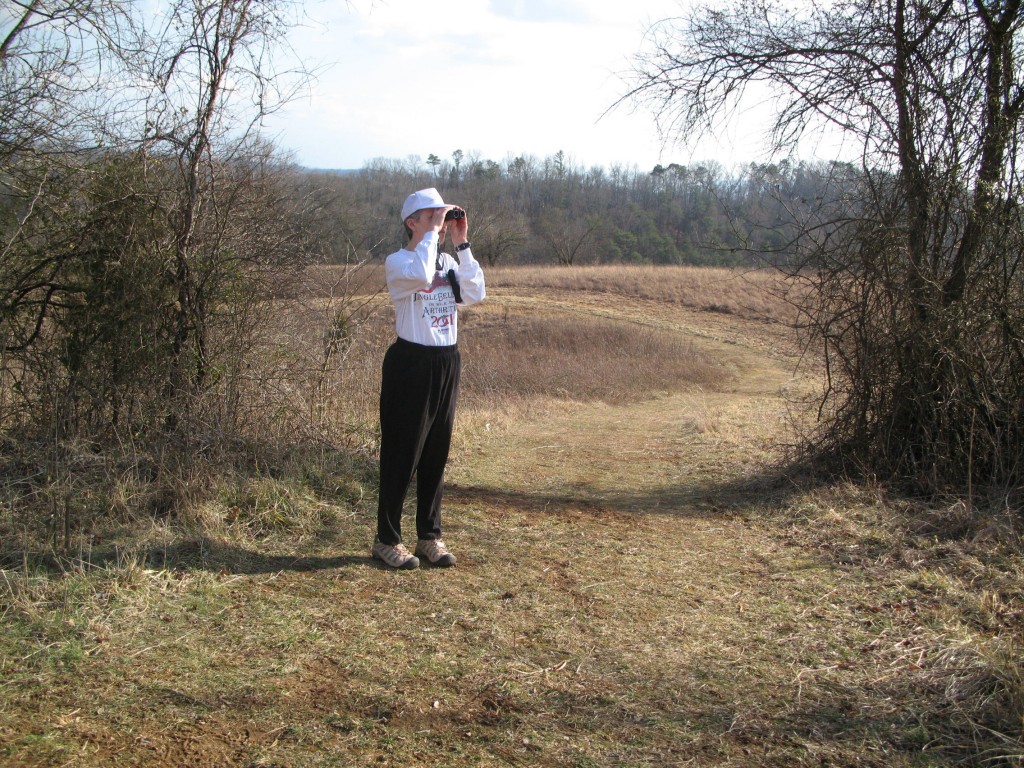 My wife Charlotte is an avid birdwatcher; she's busy searching here.